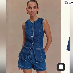 Meshki Abel Denim Shorts - high rise Dark Blue Denim Women's Shorts size S